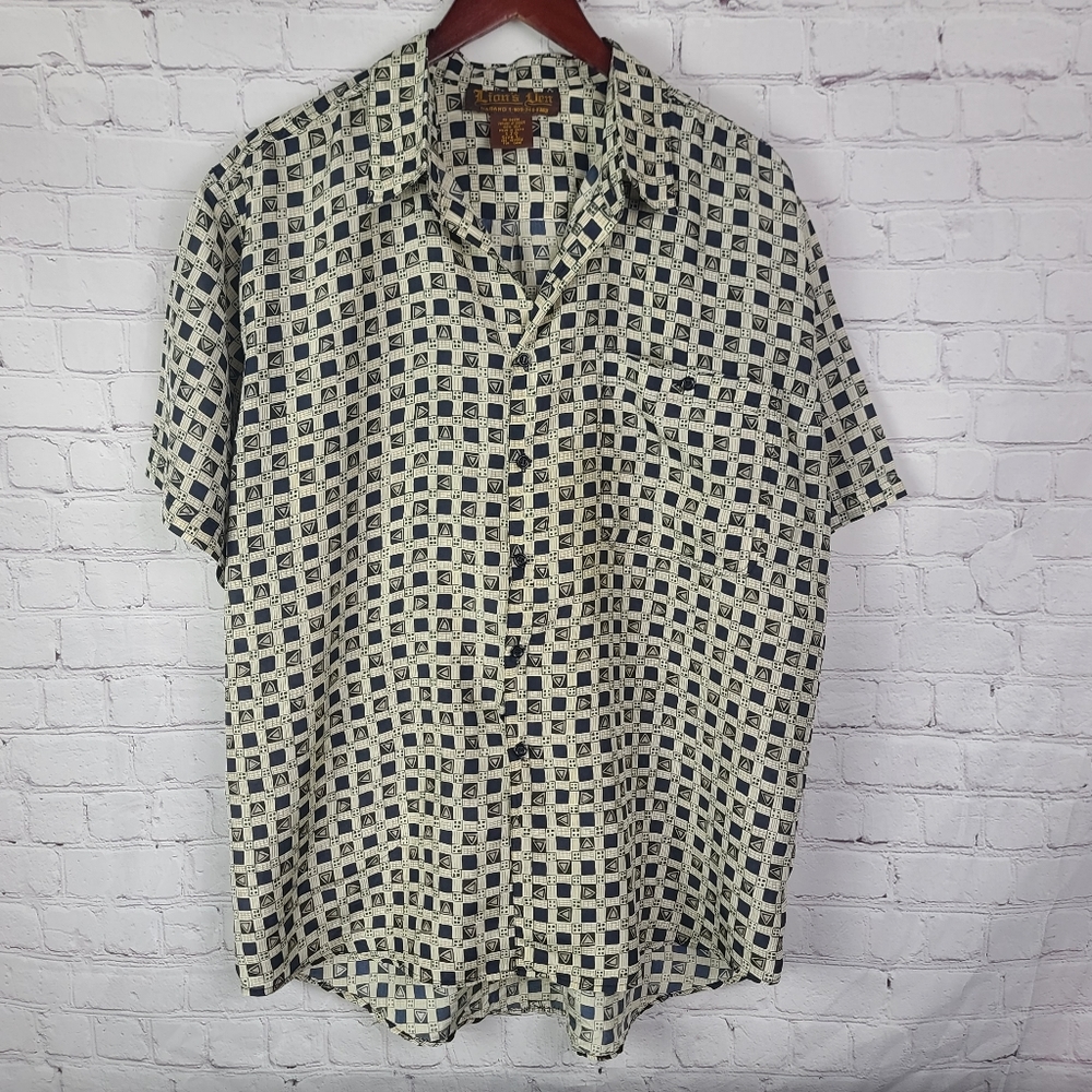 Lion's Den. Silk Short Sleeved Button Down Men's  Sz L